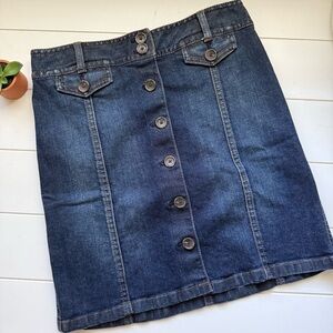 Ann Taylor Blue Knee-Length Pencil Skirt Casual